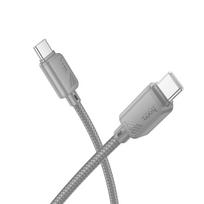 Kabelis USB-C į USB-C Hoco 3A 60W 1 m X113 pilkas