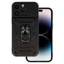 Šarvuotas dėklas telefonui su slankiojančia kamera Iphone 14 Pro juodas
