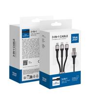 Kabelis (m) BLUE STAR pintas 2,4A 3in1 USB A į Lightning / Micro USB / Type C TFK-DC-010 1,2 m - juodas (m)