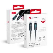 FORCELL F-ENERGY C274 kabelis Type C į Type C QC4.0 PD 3A 60W Skaitmeninis 1,2 m juodas