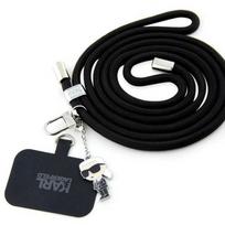 KARL LAGERFELD laikrodžio dirželis KLUCNMSCKIK (Crossbody Cord Ikonik) juodas