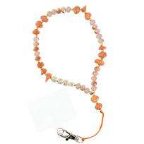LOVE telefono dirželis, pakabukas / virvelės ilgis 44 cm (22 cm kilpoje) / ant rankos – oranžinis