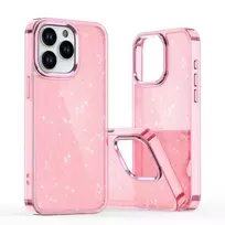 Blizgus dėklas telefonui iPhone 16e - rožinis