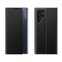 Naujas Sleep dėklas Samsung Galaxy S24 FE su atverčiamu dangteliu ir stovu - juodas