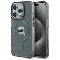 Karl Lagerfeld KLHMP15XHLSKIK iPhone 15 Pro Max 6.7" juodas kietasis dėklas IML Metal Karl Head Magnetinis (MagSafe)