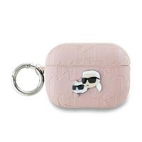 Karl Lagerfeld Monograma Karl & Choupette galvos dėklas AirPods Pro 2 - rožinė