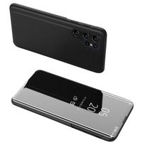 Permatomas dėklas telefonui Samsung A05s su atvartu - juodas