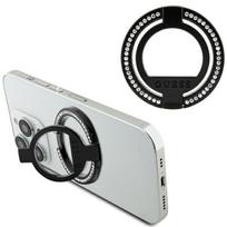 Guess MagSafe žiedinis stovas GUMRSALDGK juodas/juodas su brangakmeniais