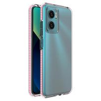 Spring Case dėklas su spalvotu rėmeliu Xiaomi Redmi 10 šviesiai rožinis