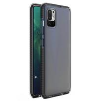 Pavasario dėklas skaidrus TPU gelinis apsauginis dangtelis su spalvotu rėmeliu Xiaomi Redmi Note 10 5G / Poco M3 Pro juodas