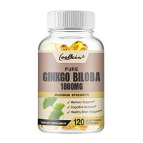 Grynas ginkmedis 1800 mg, Ekologiškas ginkmedis, Palaiko atmintį ir smegenų veiklą, Gerina dėmesį ir kognityvinę funkciją 120