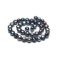 1String, Black Natural Freshwater Pearls, Nugget Pearl Beads, 8-9mm, for DIY Necklace, Jewelry Making Crafts, Length 36 Cm 1String/8-9mm-36cm juoda