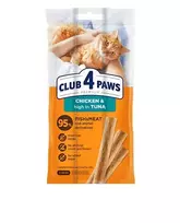 Club 4 Paws skanėstai katėms mėsos lazdelės su vištiena ir tunu, 3x5 g