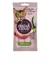 Delickcious kreminiai skanėstai katėms su ėriena, rudaisiais ryžiais ir cukinija, 4x15 g