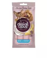Delickcious kreminiai skanėstai šunims ir katėms su pienu ir sūriu, 4x15 g