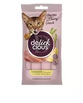 Delickcious kreminiai skanėstai katėms su vištiena, sūriu ir smidrais, 4x15 g