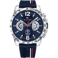 Tommy Hilfiger Decker Mėlynas ciferblatas Mėlynas silikoninis/guminis dirželis Vyriškas kvarcinis laikrodis 1791476 mėlyna