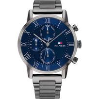 Tommy Hilfiger Kane Mėlynas ciferblatas Pilkas metalinis dirželis Vyriškas kvarcinis laikrodis 1791456 mėlyna