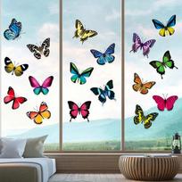 20 vnt. Butterfly langų lipdukai, apsaugantys nuo susidūrimo su langais, lipdukai, daugkartinio naudojimo stiklo langų plėvelės sienų lipdukai gray