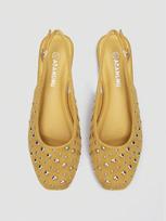Black Mary Jane Backless Slip-on Sandals, Gold Sequins, Black Back Strap 36 juoda