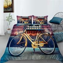 Bicycle Bedding Microfiber Fabric Printed Quilt Cover and Pillowcase for Vehicles 2 or 3 Single Bed Double Bed Full Size Comfortable Home Decoration Baby 100x135cm