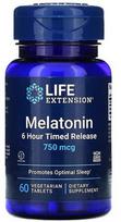 Life Extension Melatonin 6 Hour Timed Release, 750mcg - 60 tablečių