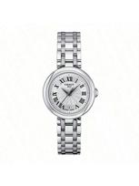TISSOT Small Beauty Women's Swiss Quartz Watch () – 26mm silver dial with Roman numerals, date display, stainless steel case & T126.010.11.013.00 sidabras