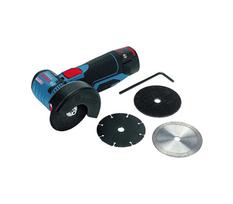 Akumuliatorinis kampinis šlifuoklis Bosch GWS 12V-76, 12 V, 76 mm + diskai 3 vnt.
