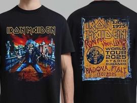 Iron Maiden Bėkite dėl savo gyvybių Pasaulinis turas 2025 Italija Renginio marškinėliai Eddie Paduvoje S
