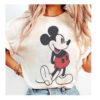 202526 Vasaros mados Mickey marškinėliai Y2k Minnie Mouse kepuraitė Spausdinta 100% medvilnės marškinėliai Unisex laisvi marškinėliai S