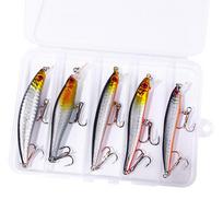 5 vnt./dėžutė Minnow Vobleriai Žūklės Masalų rinkinys Bass Pike Crankbait Vobleriai Swimbait Professional Hard Masalas