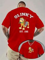 Disney Slinky Dog MenS Tshirt Toy Story Superhero Cartoon Couple Unisex Women Summer Cotton Oversize Tees Gift Casual Tops 4XL