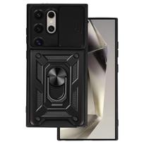 Apsauginis dėklas telefonui su slankiojančia kamera Armor Samsung Galaxy S24 Ultra juodas