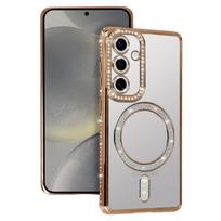 Dėklas telefonui Bling Magsafe Samsung Galaxy A26 5G auksinis (m)