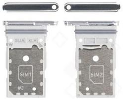 SIM kortelės laikiklis Samsung S901/S906 S22/S22 Plus Dual White originalus (service pack)