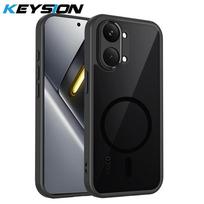 KEYSION Magnetinis telefono dėklas skirtas Xiaomi POCO X8 Pro Max Silikoninis+PC Matinis permatomas smūgiams atsparus dėklas skirtas POCO X8 Pro Max for POCO X8 Pro Max juoda