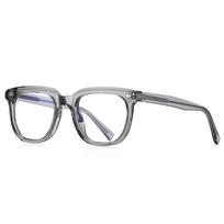 Vintage Retro Rivets Leopard Frame Square Miopia Gafas Hombre Blue Rayweight Blocking Shortsighted Prescription Eyeglasses 0 -0.5 -0.75 To -6.0 0 gray
