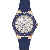 Guess Overdrive Mėlynas ir Rožinio Aukso Silikoninis Nerūdijančio Plieno Vyriškas Kvarcinis Laikrodis W0149L5 mėlyna