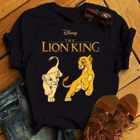 MINISO Hakuna Matata Disney Simba Liūtas Karalius Marškinėliai Moteriai Kawaii Marškinėliai Juokingi Harajuku Simba Unisex Marškinėliai Moteriški Drabužiai S
