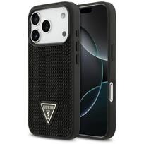 GUESS IPhone 17 Pro black Rhinestone Triangle Logo Case