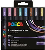 Posca - Medium Tip Pen - Metallic colors, 8 pc (401668)