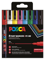 Posca - Fine Tip Pen - Basic Colors, 8 pc (401659)