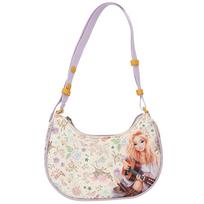 TOPModel - Halfmoon Handbag COWGIRL - Cream with Pale Purple and Yellow Accents - Small