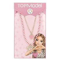 TOPModel - Double Layer Necklace LEOHEART - Gold, Pink, White, Red - 46.5 cm + 5 cm