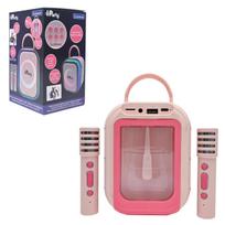 Lexibook - Pink Bluetooth karaoke with 2 wireless microphones ()