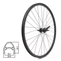 Galinis ratas ZLA-019 28/29" // kojinis stabdis/V-Brake, 28H, veržlės, kniedytas, dvigubas, aliuminis
