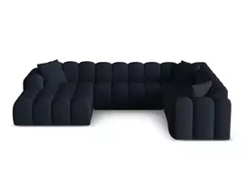 Velvet Panoramic Right Corner Sofa, "Treno", 4 Seats, 330x240x70 Made in Europe