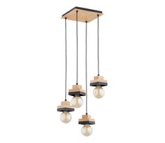 Liustra ant laido MIKO 4xE27/15W/230V juoda/smėlio spalvos