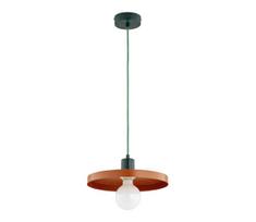 Kabantis šviestuvas ant laido LITO 1xE27/15W/230V, vario/žalios spalvos