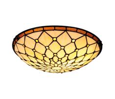Brilagi - Tiffany stiliaus vitražinis lubų šviestuvas, dramblio kaulo, 2xE27/60W/230V, skersmuo 40 cm